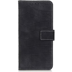 Mobigear Croco Housse Samsung Galaxy A51 Etui Porte-Monnaie - Noir