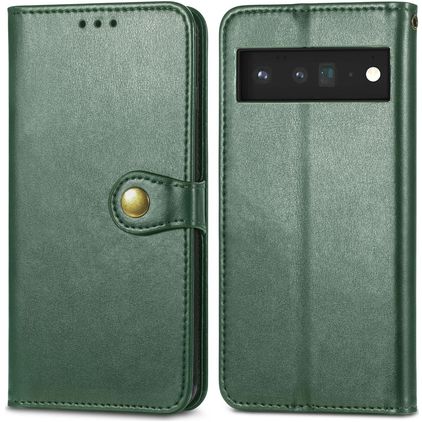 Mobigear Snap Button Housse Google Pixel 6 Pro Etui Porte-Monnaie - Vert