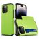 Mobigear Card Coque iPhone 15 Pro Max Coque arrière Rigide Anti-Chocs avec Porte-Cartes - Vert
