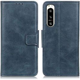 Mobigear Classy Housse Sony Xperia 5 IV Etui Porte-Monnaie - Bleu