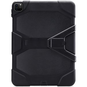 Xccess Survivor Essential Coque iPad Pro 12.9 Pouces (2022) Coque arrière en Plastique rigide,Silicone + Support Amovible - Noir