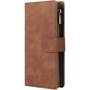 Mobigear Zipper Samsung Galaxy A71 Étui Portefeuille - Marron