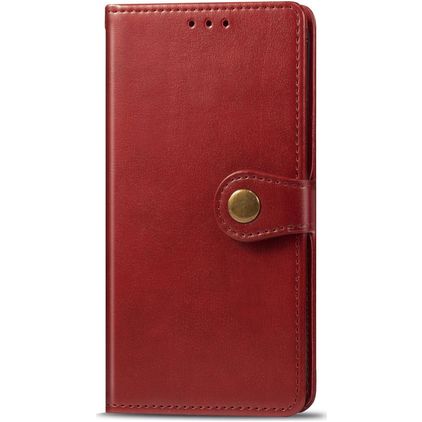 Mobigear Snap Button Housse OPPO A5 (2020) Etui Porte-Monnaie - Rouge