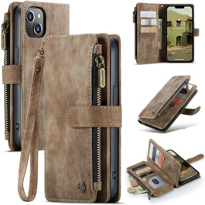 Caseme C30 Housse iPhone 14 Plus Etui Porte-Monnaie - Marron