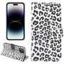 Mobigear Leopard Housse iPhone 14 Pro Max Etui Porte-Monnaie - Blanc