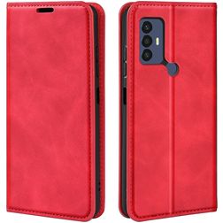 Mobigear Retro Slim Housse TCL 30 SE Etui Porte-Monnaie - Rouge