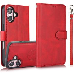 Mobigear Wallet Housse iPhone 16 Etui avec Coque Détachable Porte-Monnaie - Rouge