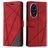 Mobigear Rhombus Housse HONOR 200 Etui Porte-Monnaie - Rouge