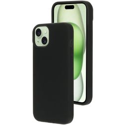 Mobiparts Coque iPhone 15 Plus MagSafe Coque arrière en Silicone - Noir