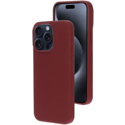 Mobiparts Coque iPhone 15 Pro Max Coque arrière en Silicone - Plum Red