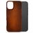 Mobilize Premium Coque iPhone 16 MagSafe Coque arrière en Cuir Véritable - Burned Cognac