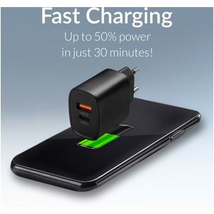 Mobigear Essentials - Simple USB-C Chargeur Apple Lightning 1 mètre Power Delivery 20W - Noir