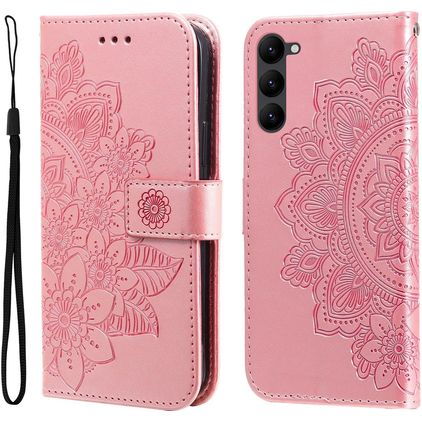 Mobigear Flowers Housse Samsung Galaxy S23 Etui Porte-Monnaie - Magenta