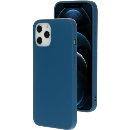 Mobiparts Coque iPhone 12 Pro Max Coque arrière en Silicone - Blueberry Blue