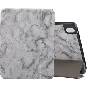 Mobigear Tri-Fold Marble Coque iPad 10 (2022) Etui + Porte-crayon - Gris