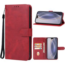 Mobigear Wallet Housse iPhone 16 Pro Etui Porte-Monnaie - Rouge