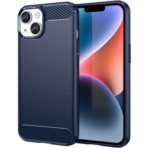 Mobigear Brushed Slim Coque iPhone 15 Plus Coque arrière en TPU Souple - Bleu