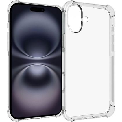 Mobigear Cushion Coque Transparente iPhone 16 Coque arrière en TPU Souple - Transparent