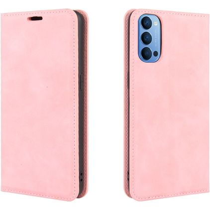 Mobigear Retro Slim Housse OPPO Reno 4 Etui Porte-Monnaie - Rose