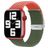Mobigear Braided Dual Bracelet Nylon pour Apple Watch Fermeture à pince - 49/46/45/44 mm - Vert / Orange