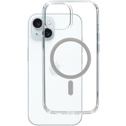Mobiparts Hardcover Coque Transparente iPhone 15 MagSafe Coque arrière Rigide - Transparent