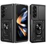 Mobigear Armor Ring Cam Slide Coque Samsung Galaxy Z Fold 7 Coque arrière Rigide Anti-Chocs avec Anneau-Support et Protecteur Lentilles - Noir