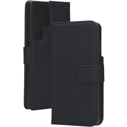 Mobiparts Samsung Galaxy S25 Ultra Cuir véritable Étui Portefeuille - Noir