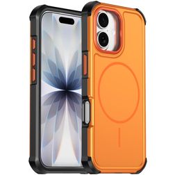 Mobigear Airbag Shockproof Coque iPhone 17 MagSafe Coque arrière Rigide Anti-Chocs - Orange