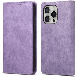 Mobigear Wallet Housse iPhone 16 Pro Etui Porte-Monnaie - Violet