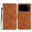 Mobigear Stitch Housse iPhone 17 Pro Max Etui Porte-Monnaie - Marron
