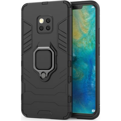 Mobigear Armor Ring Coque Huawei Mate 20 Pro Coque arrière Rigide Anti-Chocs avec Anneau-Support - Noir