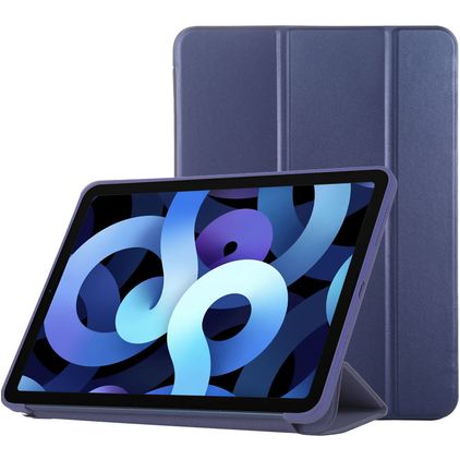 Mobigear Tri-Fold Gel Coque iPad Air 5 (2022) Etui en TPU,Similicuir - Bleu