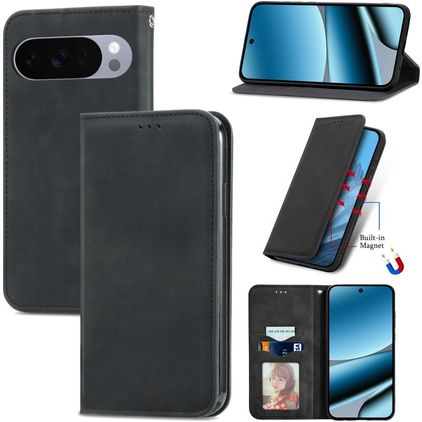 Mobigear Retro Slim Housse Google Pixel 10 Pro XL Etui Porte-Monnaie - Noir