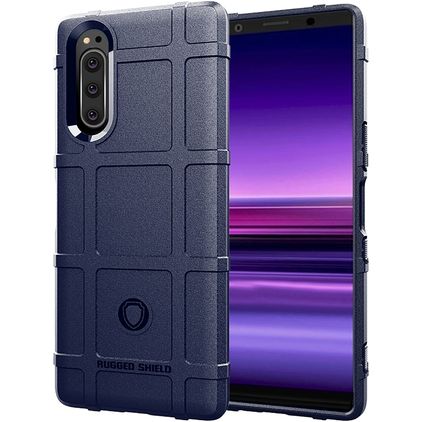 Mobigear Rugged Shield Coque Sony Xperia 5 Coque arrière en TPU Souple Anti-Chocs - Bleu