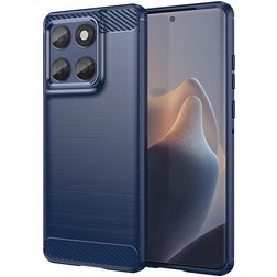 Mobigear Brushed Slim Coque Motorola Edge 60 Fusion Coque arrière en TPU Souple - Bleu