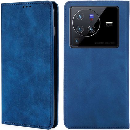 Mobigear Retro Slim Housse Vivo X80 Pro Etui Porte-Monnaie - Bleu