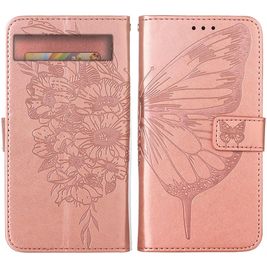 Mobigear Butterfly Housse Google Pixel 7a Etui Porte-Monnaie - Rose doré