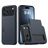 Mobigear Card iPhone 18 Pro Plastique rigide Coque arrière Antichoc avec porte-cartes - Bleu