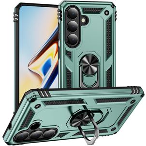 Mobigear Armor ring Coque Samsung Galaxy S26 Coque arrière Rigide Anti-Chocs avec Anneau-Support - Vert