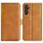 Mobigear Slim Magnet Housse Samsung Galaxy M55 Etui Porte-Monnaie - Cognac