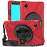 Mobigear SureGrip XGuard Coque Samsung Galaxy Tab A7 Lite Coque arrière en Plastique rigide,Silicone + Bandoulière + Support Amovible - Rouge