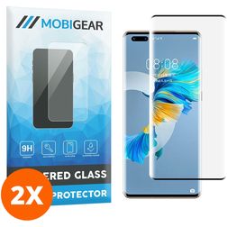 Mobigear Curved Huawei Mate 40 Pro Verre trempé Protection d'écran - Compatible coque - Noir (Lot de 2)