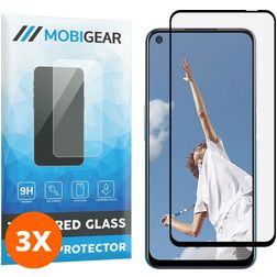 Mobigear Premium OPPO A52 Verre trempé Protection d'écran - Compatible Coque - Noir (Lot de 3)