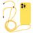 Mobigear Lanyard iPhone 15 Pro Max Coque avec cordon en Silicone - Jaune