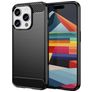 Mobigear Brushed Slim Coque iPhone 15 Pro Coque arrière en TPU Souple - Noir