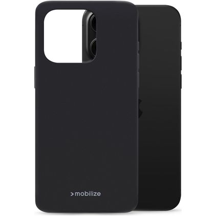 Mobilize Rubber Gelly Coque iPhone 16 Pro Max Coque arrière en TPU Souple - Noir
