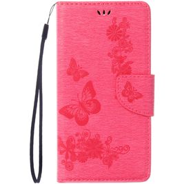 Mobigear Butterfly Housse iPhone 8 Etui Porte-Monnaie - Magenta
