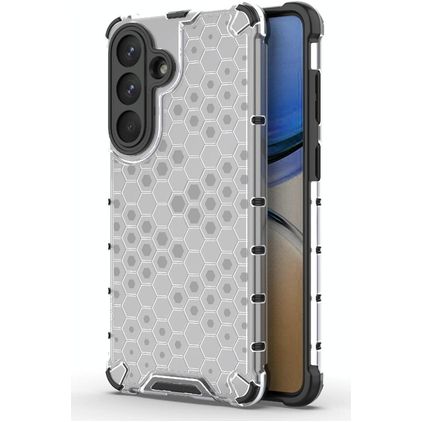 Mobigear Honeycomb Coque Samsung Galaxy S26 Plus Coque arrière Rigide Anti-Chocs - Blanc