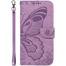 Mobigear Butterfly Housse Samsung Galaxy S25 Etui Porte-Monnaie - Violet