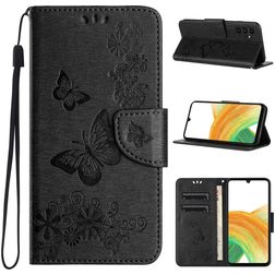Mobigear Butterfly Housse Samsung Galaxy A35 Etui Porte-Monnaie - Noir